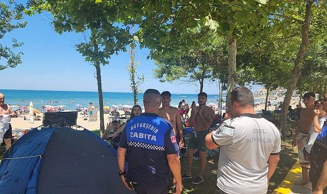 Kandıra sahillerinde çadır denetimi Kandıra sahillerinde çadır denetimi