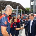 Başkan Tugay'dan ateş savaşçılarına teşekkür ziyareti