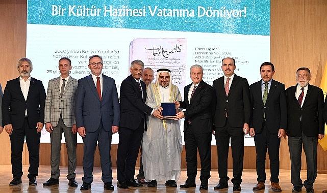Yurt Dışına Kaçırılan Nadide Yazma Eserlerden “Kitab Şerhu'l-Esma" Yeniden Konya'ya Kazandırıldı