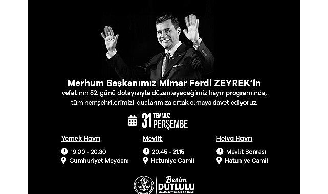 Büyükşehir Belediyesi'nden Merhum Başkan Ferdi Zeyrek için Anma Programı Büyükşehir Belediyesi'nden Merhum Başkan Ferdi Zeyrek için Anma Programı