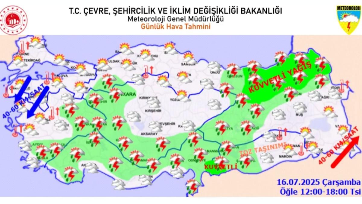Türkiye genelinde sağanak ve toz taşınımı uyarısı: Hafta sonu yağışlar kuvvetlenecek Türkiye genelinde sağanak ve toz taşınımı uyarısı: Hafta sonu yağışlar kuvvetlenecek
