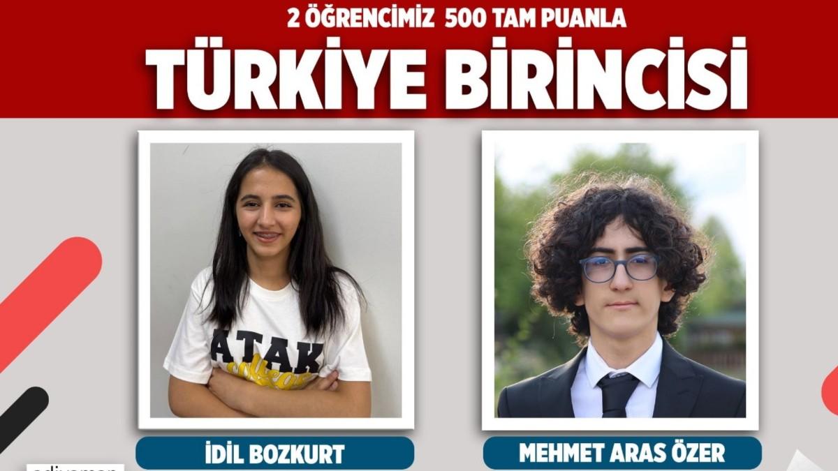 Adıyaman’da LGS gururu: 2 öğrenci 500 tam puanla Türkiye birincisi oldu Adıyaman’da LGS gururu: 2 öğrenci 500 tam puanla Türkiye birincisi oldu