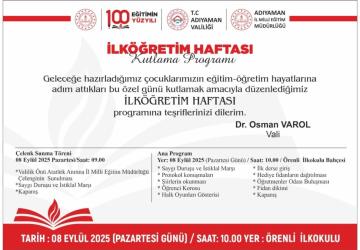 Adıyaman’da 2025–2026 Eğitim-Öğretim Yılı ‘İlköğretim Haftası’ ile Başlıyor