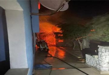 İzmir İtfaiyesi Dikili'deki yangına müdahale ediyor