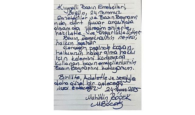 Muhittin Böcek basın emekçilerini unutmadı Muhittin Böcek basın emekçilerini unutmadı