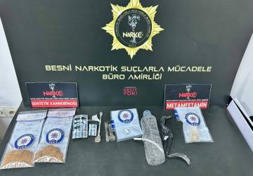 Besni’de uyuşturucu operasyonuna 14 gözaltı