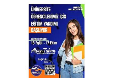 İnegöl Belediyesi'nin Üniversite Öğrencilerine Eğitim Yardımı Başvuruları Başladı