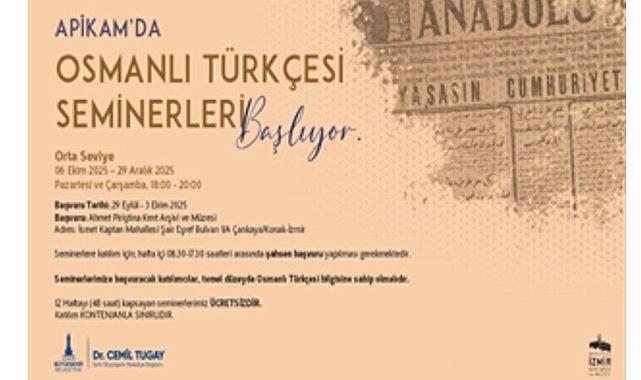 APİKAM'da “Orta Seviye Osmanlı Türkçesi Seminerleri" başlıyor
