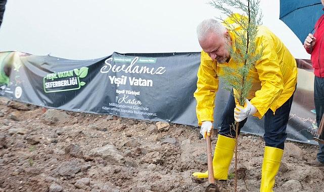 Menemen'de fidanlar, yeşil vatan için dikildi