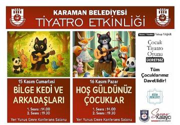 Karaman Belediyesi'nden Çocuklara Ücretsiz Tiyatro