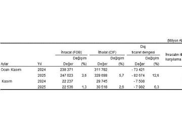 Dış Ticaret İstatistikleri, Kasım 2025
