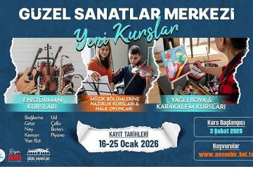 Güzel Sanatlar Merkezi'nde Yeni Dönem Kursları Başlıyor