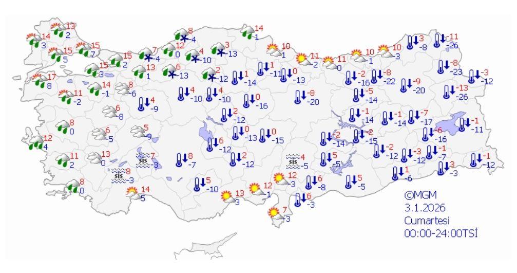 24 kent için sarı kod! Meteoroloji'den kar, sağanak ve fırtına uyarısı!