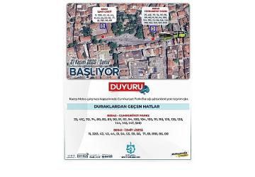 Cumhuriyet Parkı otobüs durağının yeri değiştirildi