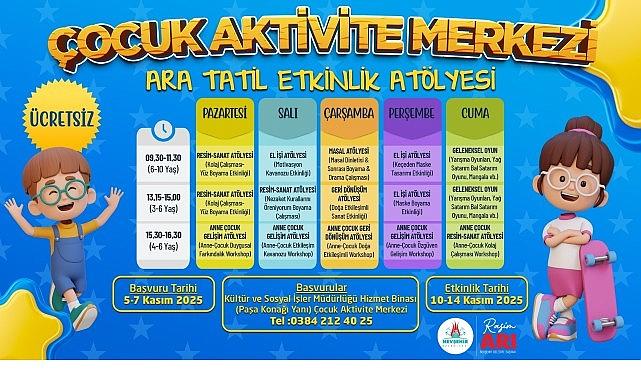 Nevşehir Belediyesi'nden Çocuklara Özel Ara Tatil Etkinlikleri