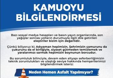 Adıyaman Belediyesi’nden Yol Eleştirilerine Açıklama