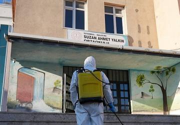 Maltepe'de Okullar Dezenfekte ediliyor