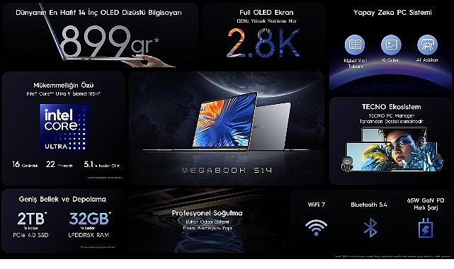 TECNO'dan Rekor Kıran İnovasyon: Megabook S14 Sadece 899 Gram Ağırlığında! TECNO'dan Rekor Kıran İnovasyon: Megabook S14 Sadece 899 Gram Ağırlığında!