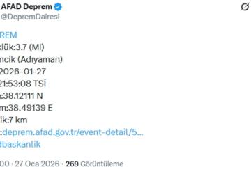 Adıyaman’ın Sincik ilçesinde 3,7 büyüklüğünde deprem