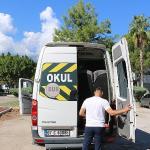 UKOME ekipleri servis araçlarını inceliyor