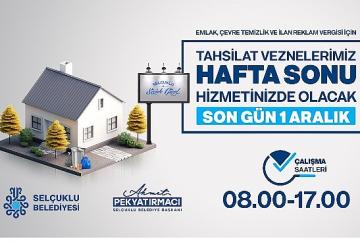 Emlak ve Çevre Temizlik Vergisi Ödemelerinde Son Gün 1 Aralık