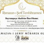 Bayrampaşa Belediyesi'nden “Ramazan-ı Şerîf Tembihnâmesi"