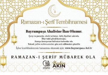 Bayrampaşa Belediyesi'nden “Ramazan-ı Şerîf Tembihnâmesi"