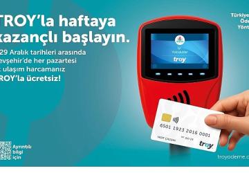 TROY Logolu Temassız Kartlarla Yapılan İlk Ulaşım Ödemesi Ücretsiz