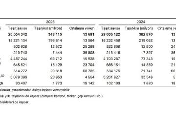 Taşıt-kilometre İstatistikleri, 2024