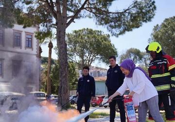 Olası yangınlara karşı tatbikat…