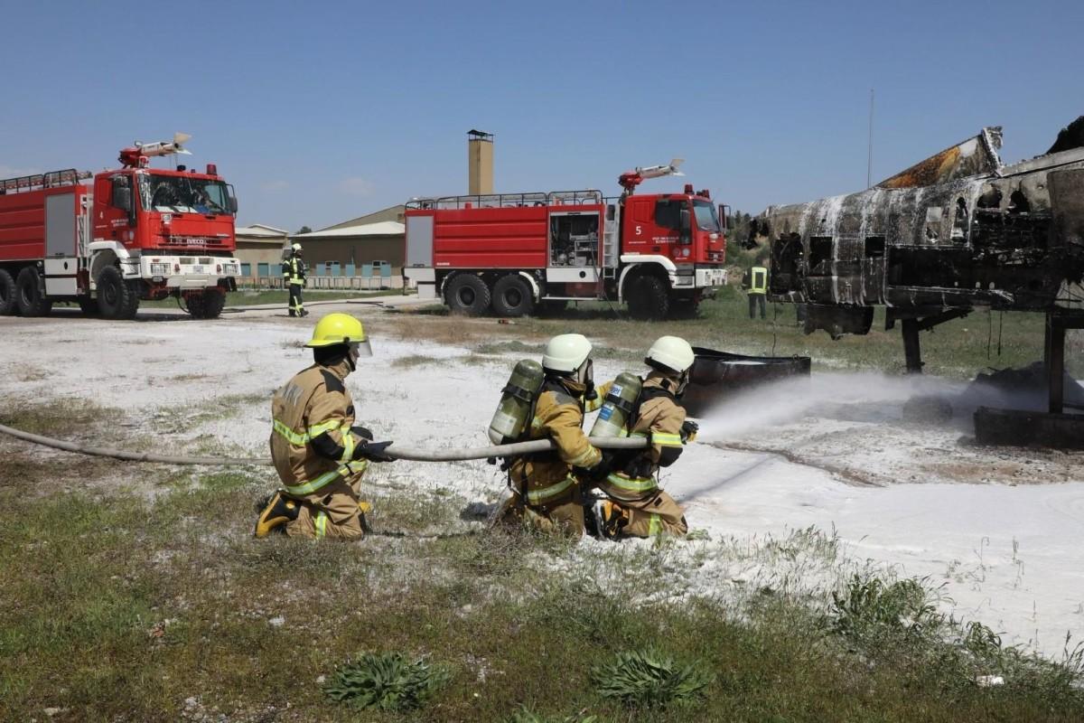 Uçak Yangınına Müdahale Tatbikatı başarıyla gerçekleştirildi.