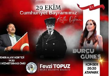 29 Ekim Cumhuriyet Bayramı Fener Alayı ve Burcu Güneş Konseriyle Kutlanacak
