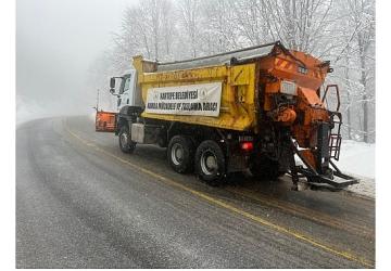 Kartepe'de Kar Mesaisi