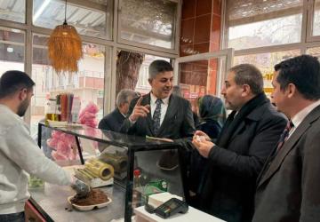 Milletvekili Şan, AK Parti Genel Başkan Yardımcısı Mustafa Şen ile çarşı esnafını ziyaret etti