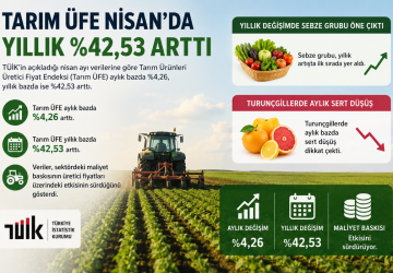 Tarım ÜFE Nisan’da Yıllık %42,53 Arttı