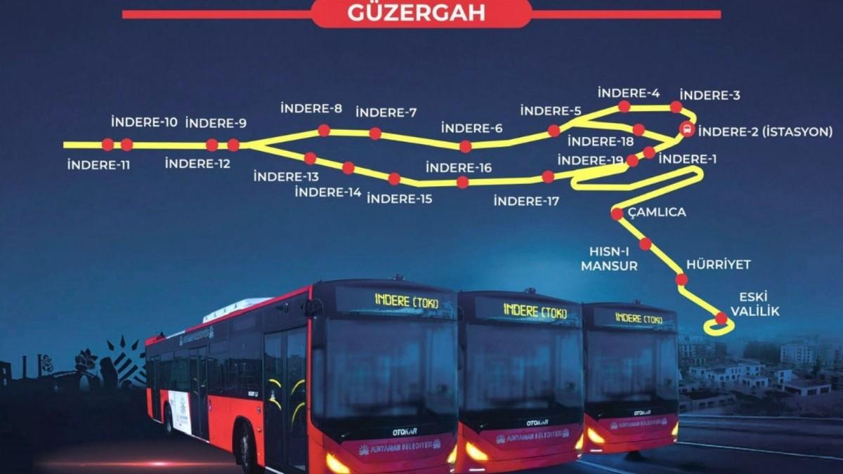 Adıyaman Belediyesi, İndere TOKİ hattına 3 yeni otobüs ekledi