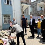 Başkan Hallaç yangın mağduru aileyi yalnız bırakmadı