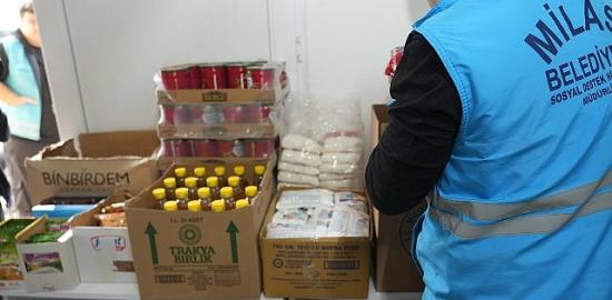 Milas Belediyesi Gıda Kolisi Dağıtımlarını Sürdürüyor