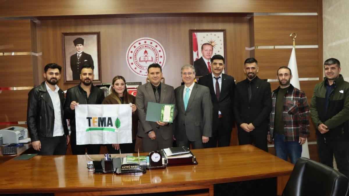 TEMA Vakfı’ndan İlçe Milli Eğitim Müdürü Başli’ye ziyaret