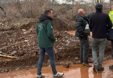 Tut ilçesinde heyelan: İki ev boşaltıldı, DSİ bölgede inceleme başlattı