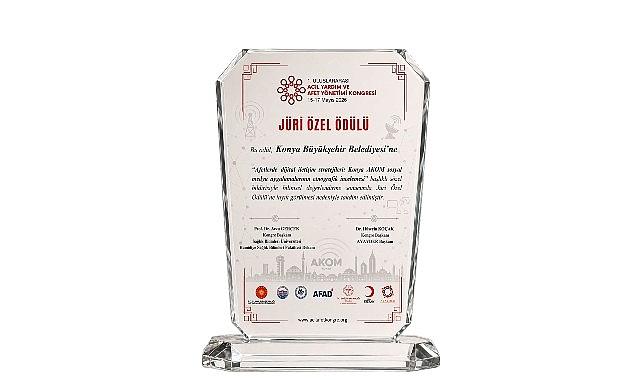 Konya AKOM'a Uluslararası Kongreden Jüri Özel Ödülü