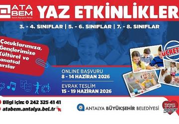 ATABEM yaz etkinlikleri kayıtları başlıyor