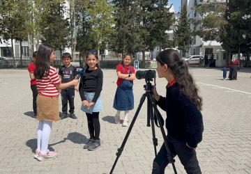 Adıyaman’da 23 Nisan etkinliklerinde öğrenciler gazeteci oldu - Videolu Haber