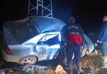 Besni’de tek taraflı trafik kazası meydana geldi