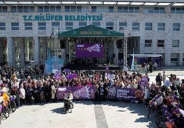 Nilüfer'de kadınlar tek ses oldu: “Eşitlik Ses İster Biz Buradayız"