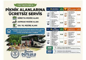 Mesire Alanlarına Ücretsiz Ulaşım Başlıyor