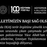 Adıyaman İl Milli Eğitim Müdürlüğü’nden Yalova’daki şehit polisler için başsağlığı mesajı