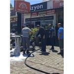 Kemer'de iş yeri yangını