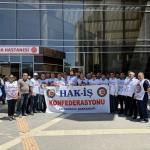 ADIYAMAN (PHA) - Adıyaman’da Hak-İş ve Öz Sağlık-İş Sendikası Adıyaman Şubesi üyeleri tarafından şehitler için Kuran-ı Kerim tilaveti okunarak, dua edildi.