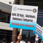 ADIYAMAN (PHA) - Murat KAYIŞ – Öz Sağlık-İş Sendikası Adıyaman Şubesi, kamu işçilerine yönelik toplu sözleşme sürecinde teklif edilen maaş zammına karşı tepki gösterdi.